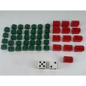 Monopoly Houses & Hotels w/Dice Original Pieces Hasbro Parker Brothers New